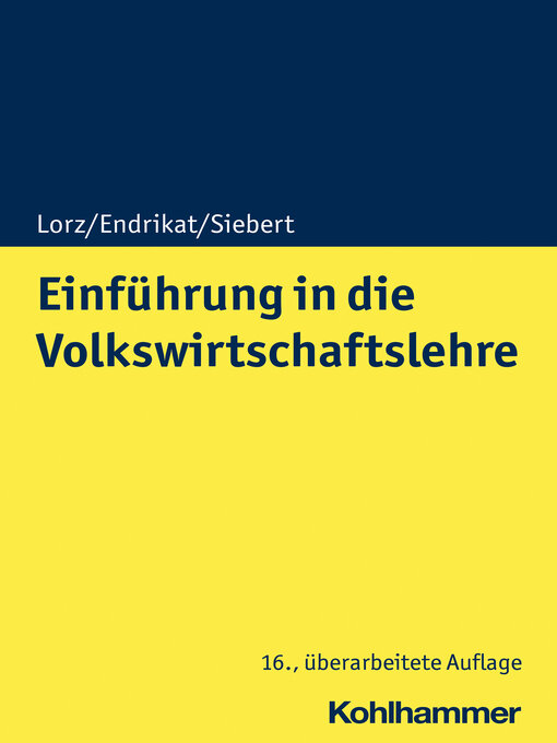 Title details for Einführung in die Volkswirtschaftslehre by Oliver Lorz - Available